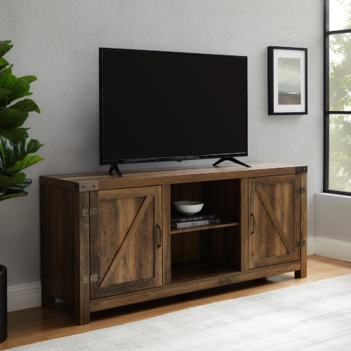 58" Farmhouse TV Stand in Rustic Oak